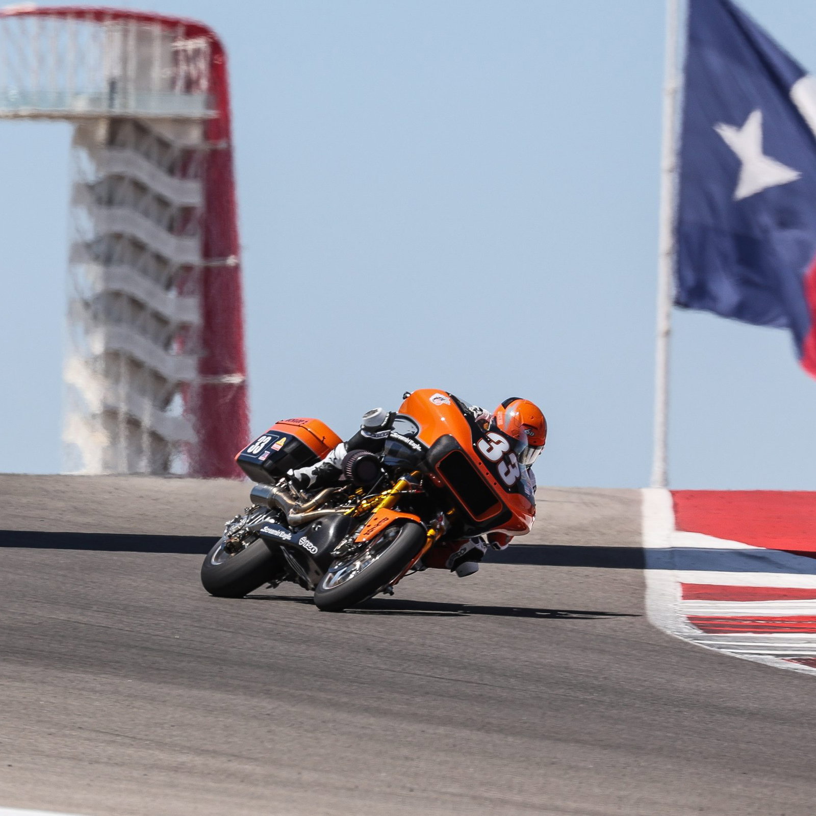 Kyle Wyman riding his King of the Baggers bike at COTA