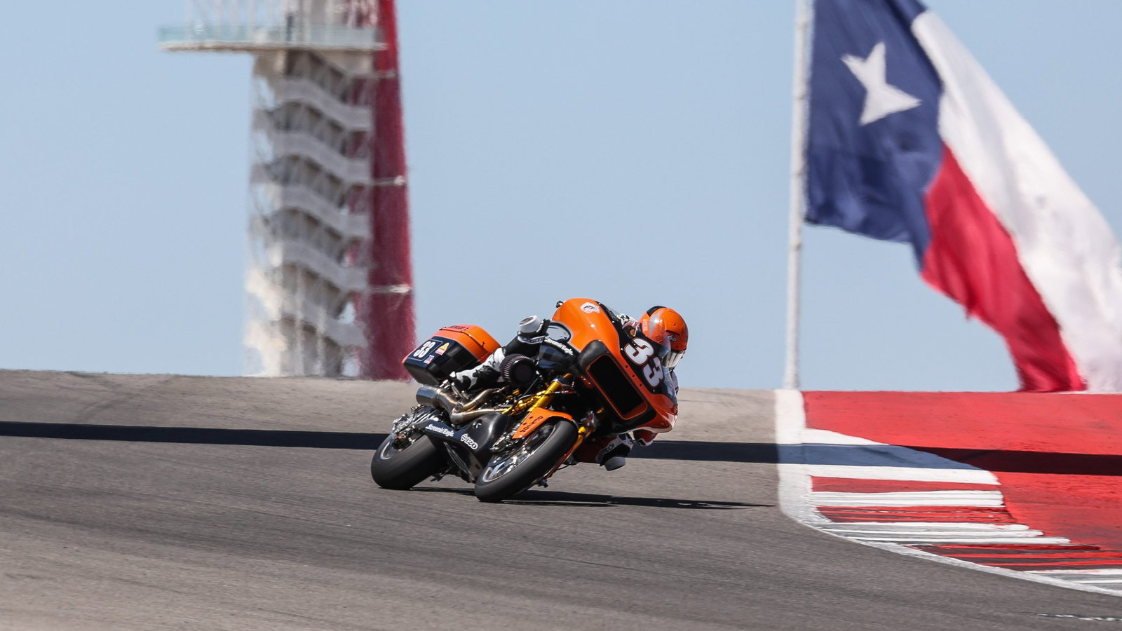 Kyle Wyman riding his King of the Baggers bike at COTA