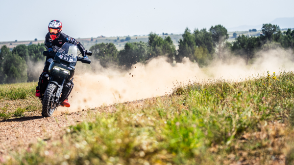 Joan Pedrero riding the Harley Pan America 1250 off-road