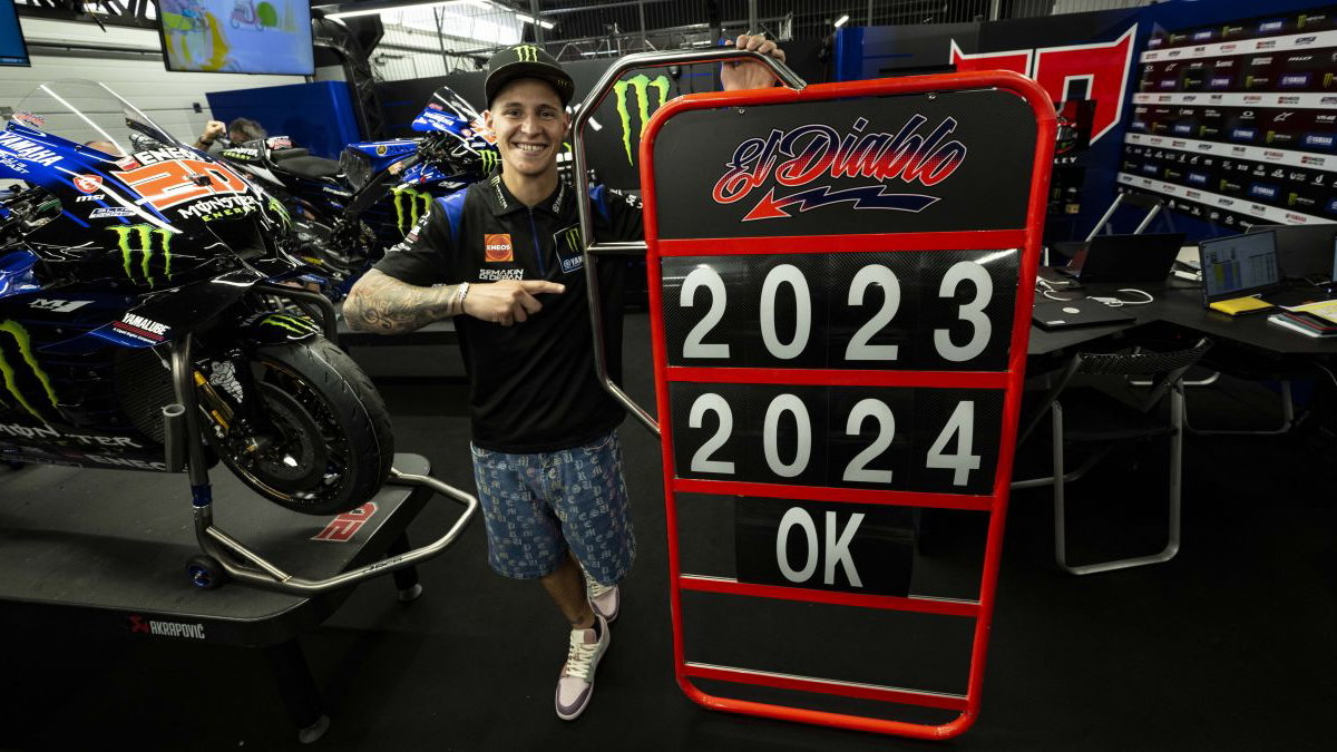 Fabio Quartararo announces contract extension with Yamaha for 2023 and 2024. - Yamaha MotoGP