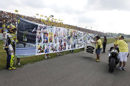 Valentino Rossi's 100th GP victory celebration